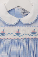 Frances Hand Smocked Dress - Blue