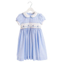 Frances Hand Smocked Dress - Blue
