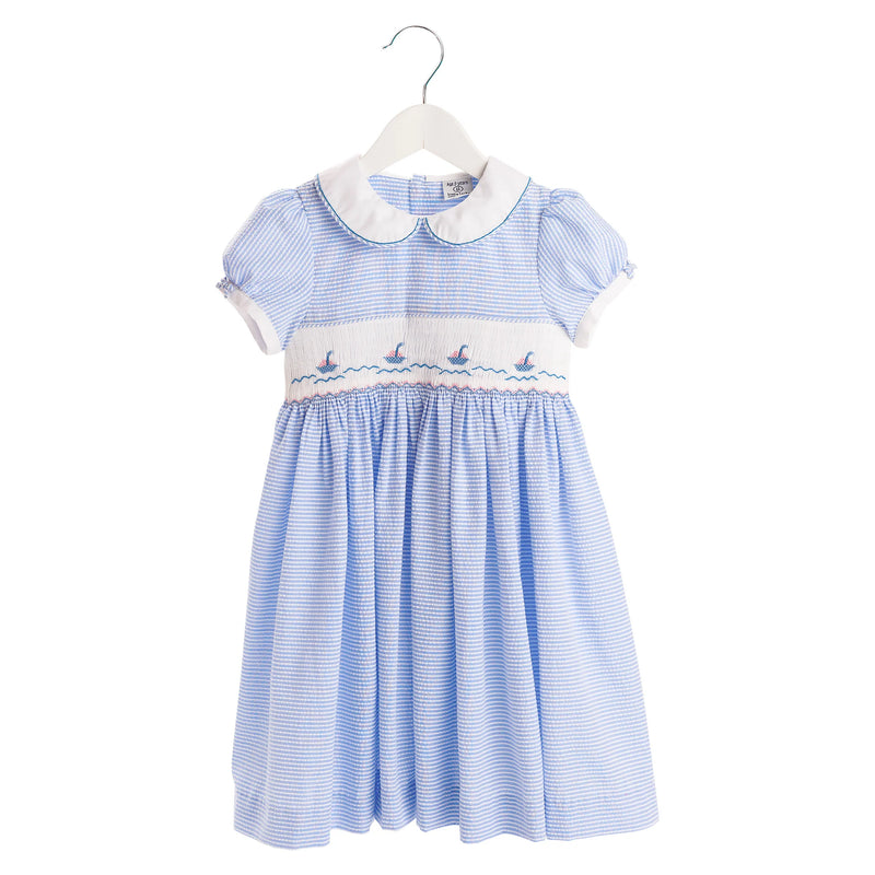 Frances Hand Smocked Dress - Blue