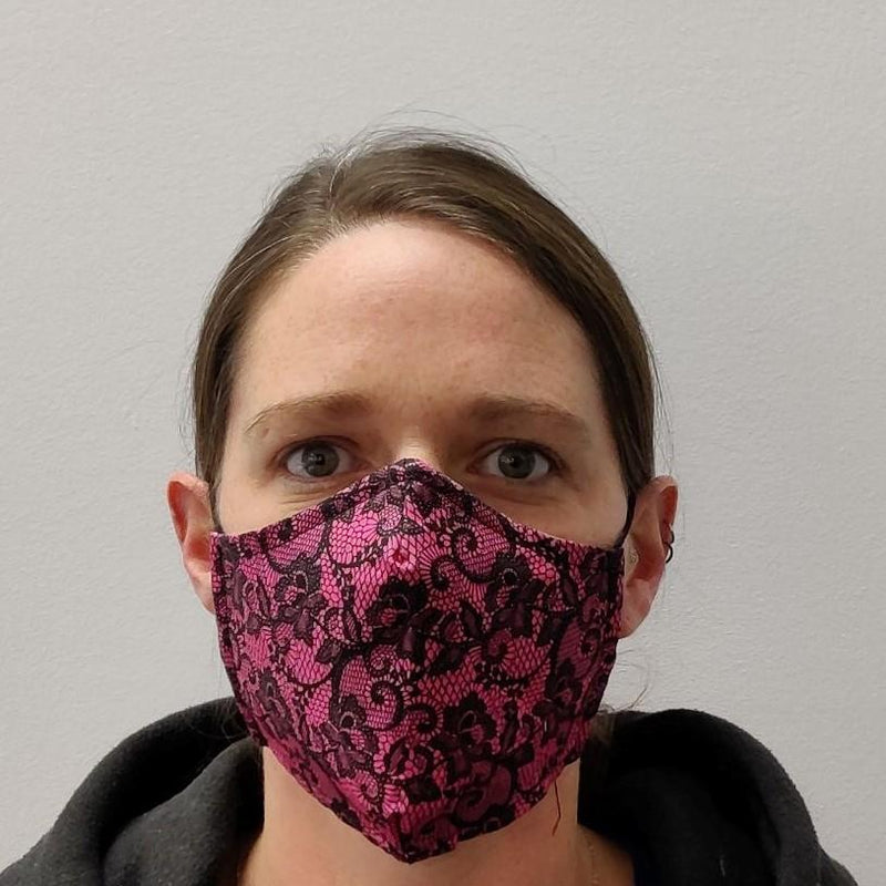 Face Mask Fuchsia Lace