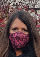 Face Mask Fuchsia Lace