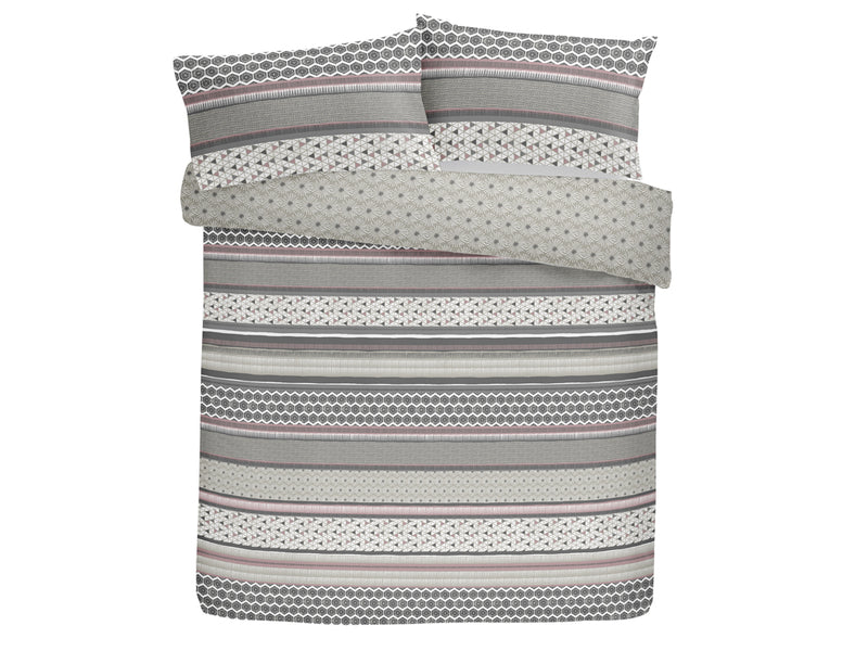 Retrace Stripe Blush Duvet Cover Set Single