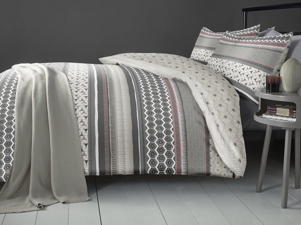 Retrace Stripe Blush Duvet Cover Set - Double