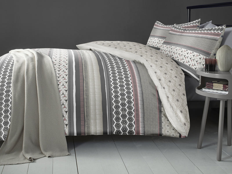 Retrace Stripe Blush Duvet Cover Set - Double