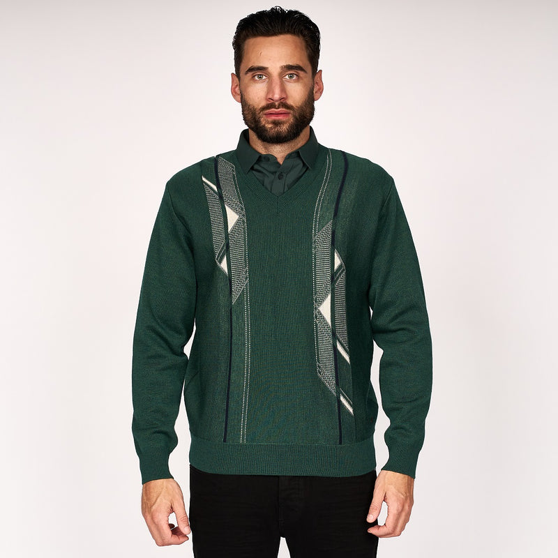 Pattern V-neck - Pine