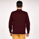 Pattern V-neck - Oxblood