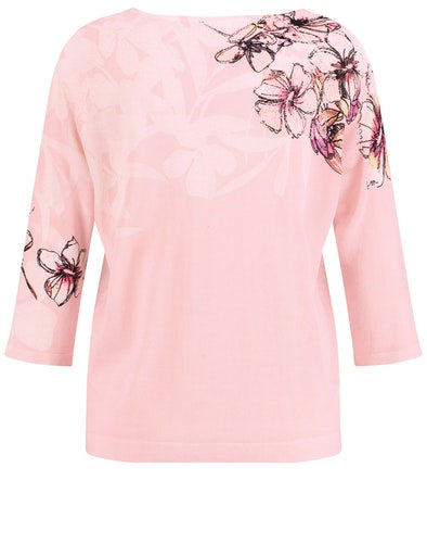 Inspiring Blooming Blush 3/4 Sleeve Crew - Pink