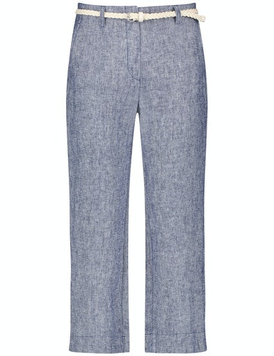 Edition Linen Crop Trouser - Denim
