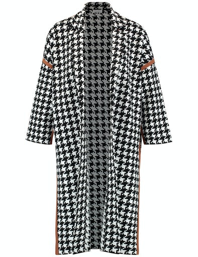 Inspiring Neotrad Long Cardigan - Black/cream/hazelnut