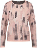 Casual Nomade Print Crew Knit - Lilac/pink/blue Figured