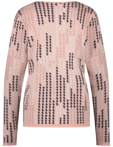 Casual Nomade Print Crew Knit - Lilac/pink/blue Figured