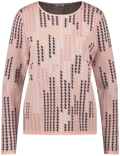 Casual Nomade Print Crew Knit - Lilac/pink/blue Figured