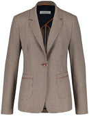 Inspiring Neo Tradition Check Blazer - Red/orange/blue Figured