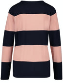 Casual Nomade Stripe Crew Knit - Blue/lilac/pink Stripes
