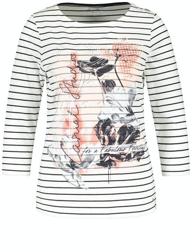 Casual Nomade Stripe T-Shirt - Blue/ecru/white Hoops