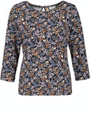 Inspiring Boheme Paisley Print T-Shirt - Navy Sienna Print