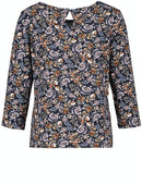 Inspiring Boheme Paisley Print T-Shirt - Navy Sienna Print