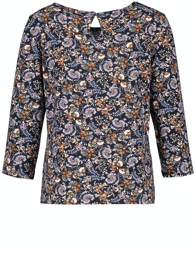 Inspiring Boheme Paisley Print T-Shirt - Navy Sienna Print