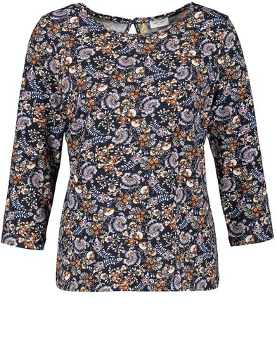 Inspiring Boheme Paisley Print T-Shirt - Navy Sienna Print
