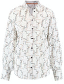 Inspiring Neotrad Print Blouse - Ecru/white/brown Print
