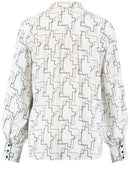 Inspiring Neotrad Print Blouse - Ecru/white/brown Print