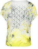 City Traveller Short Sleeve Top - Ecru/forest/lime