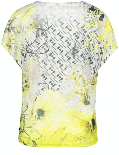 City Traveller Short Sleeve Top - Ecru/forest/lime