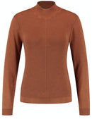 Plain High Neck Knit - Haselnut