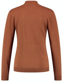 Plain High Neck Knit - Haselnut