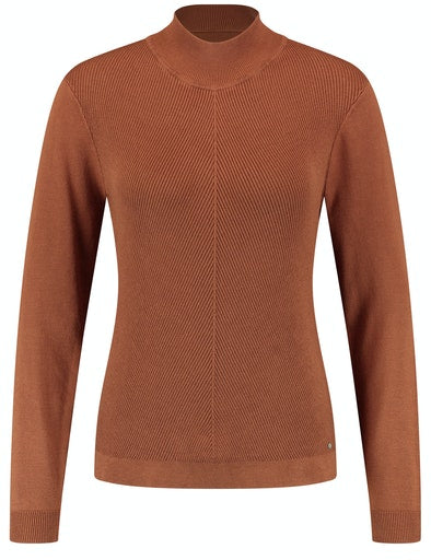 Plain High Neck Knit - Haselnut
