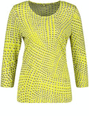 3/4 Sleeve T-Shirt - Green Print