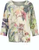 Inspiring Exotic Garden 3/4 Pullover - Green/grey