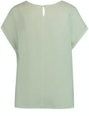 Inspiring Exotic Garden Short Sleeve Blouse - Off White/lime