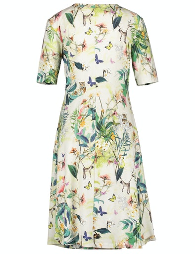 Inspiring Exotic Garden Dress - Off White/lime
