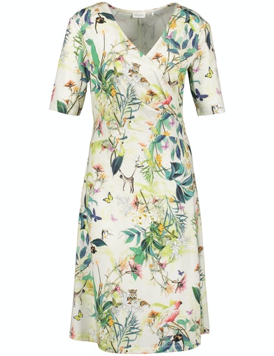 Inspiring Exotic Garden Dress - Off White/lime