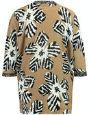 African Spirit Print Cardigan - Black Sahara Print