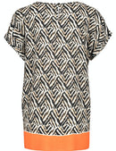 African Spirit Print Blouse - Black Sahara Print