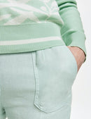 Long Sleeve Palm Print Jumper - Green