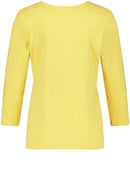 3/4 Sleeve Front Motif T-Shirt - Lime