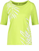 Short Sleeve Palm Print T-Shirt - Lime
