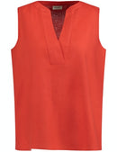 African Spirit Sleeveless Blouse - Tangerine