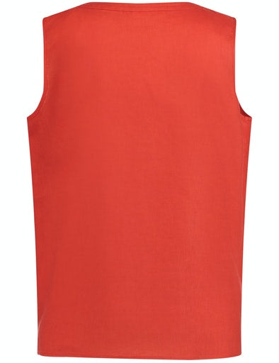 African Spirit Sleeveless Blouse - Tangerine