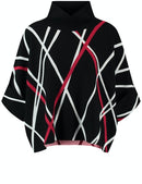 Urban Warrior Poncho Knit - Black/red