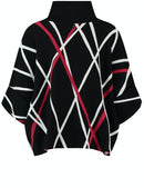 Urban Warrior Poncho Knit - Black/red
