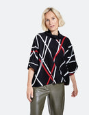 Urban Warrior Poncho Knit - Black/red
