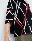 Urban Warrior Poncho Knit - Black/red