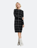 Inspiring Optical Dress - Black/ecru