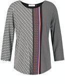 Urban Warrior 3/4 Sleeve T-shirt - Black/ecru/white