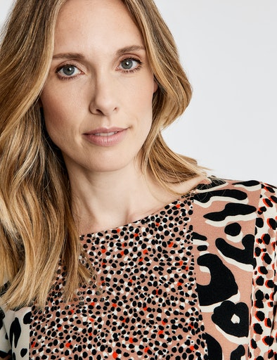 Copenhagen Camo 3/4 Sleeve T-Shirt - Black/ecru/white