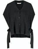 Optical Lines Poncho - Black